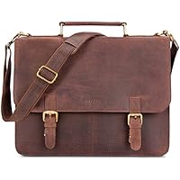 LEABAGS Gainsville maletín de auténtico Cuero búfalo en el Estilo Vintage - Muskat