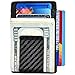 kinzd Money Clip Carbon Fiber RFID Blocking Front Pocket Leather ID Credit Card Holder Wallet for Men Black