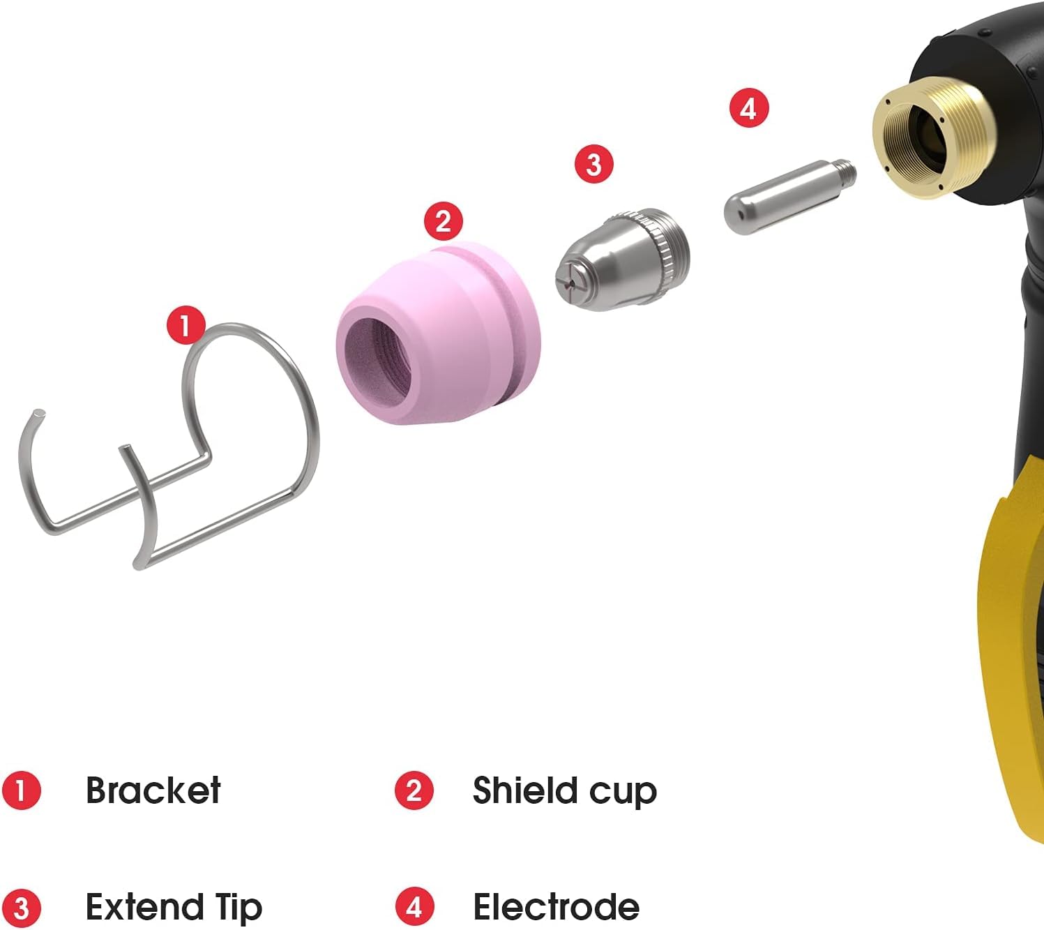 YESWELDER Plasmaschneider-Verbrauchsmaterial Set – 24-teilig Für AG-60, SG-55