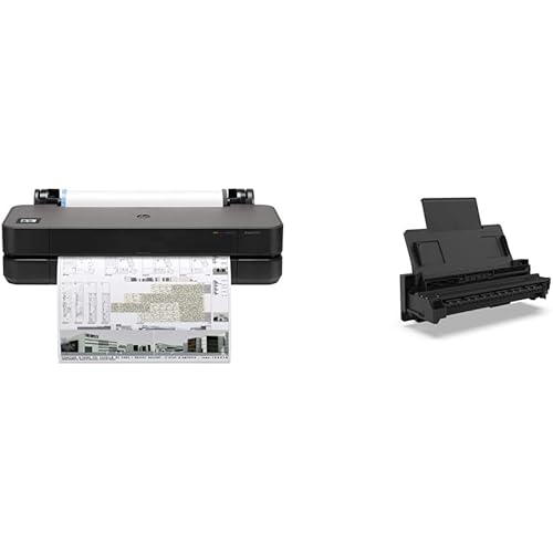 HP DesignJet T210 Large Format Compact Wireless Plotter Printer - 24" (8AG32A), with Automatic Sheet Feeder Tray - Bundle