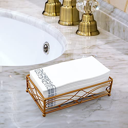 200 Pack Guest Towels Disposable Bathroom, Soft And Linen-Like Disposable Hand Towels, Decorative Bathroom Napkins For Party,Dinners, Wedding, Silver #TOP4