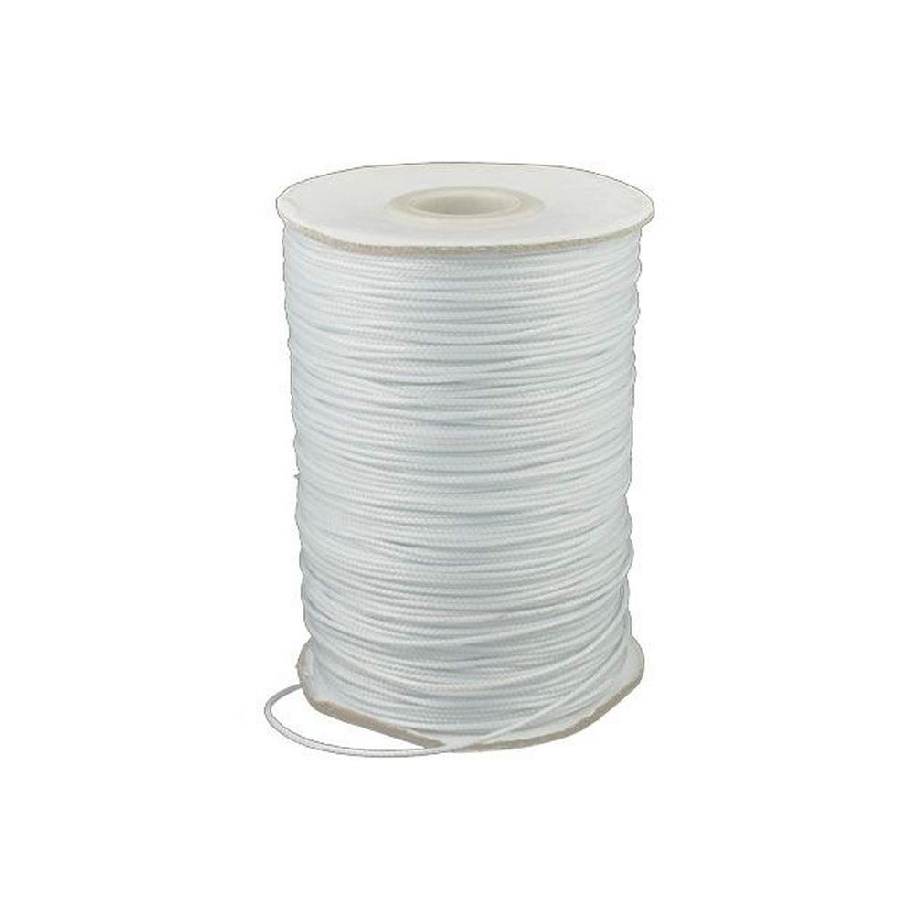 Charming Beads White Waxed Polyester String Cord 15M Continuous Length 0.5Mm Thick - Perfect For Crafting And Jewellery Making
