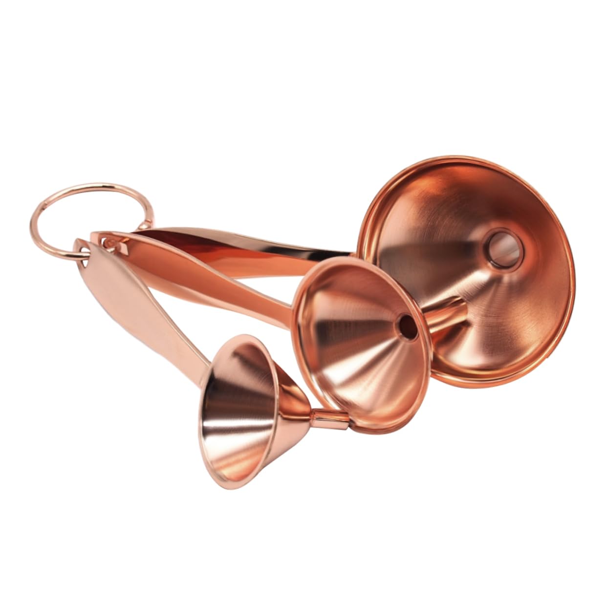 MAGICLULU 9pezzi Mini Imbuti Acciaio Inossidabile Con Manico Multifunzionali Per Trasferimento Liquidi Spezie e Vino Colore Oro Rosa Per Cucina e Uso Domestico