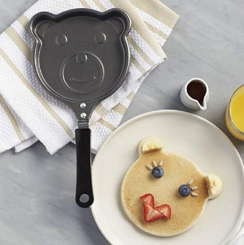 Teddy Bear Shaped Non-Stick Mini Egg Frying Pan, Cartoon Design Omelette Maker, Kitchen Cookware