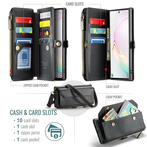 Coque Samsung Note 10 Plus blocage RFID et fermeture éclair de protection