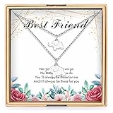 Charmire Best Friends Gifts Friendship Necklace 925 Sterling Silver Elephant Necklace Set for Friend