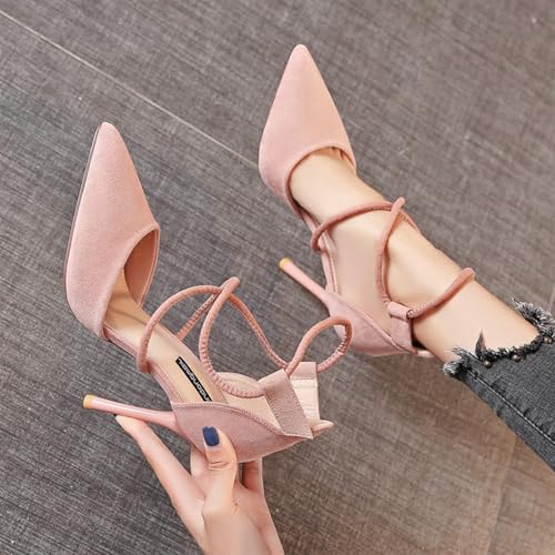 Heels for Women Closed Toe Strappy Pointed High Heel Pumps Satin Pointy Wedding Evening Dress Shoes Party Dressy Shoe Bridesmaid2