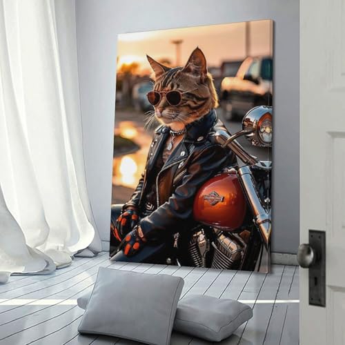 Impression sur toile chat tigré tableau animal cool décoration murale 60x90 - 3