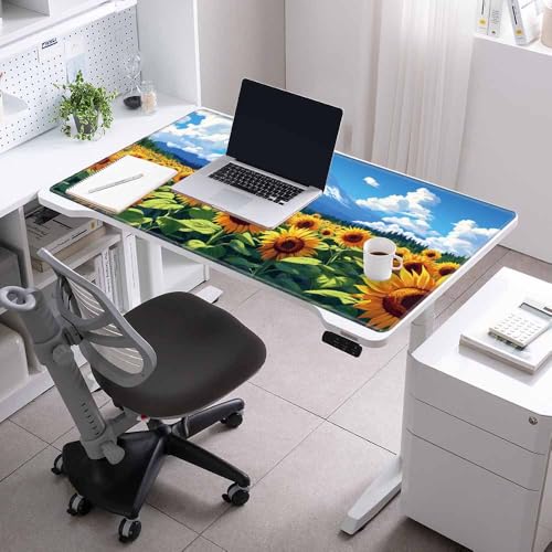 Image of Large Mouse Pad 48x24 Desk Matt for Desktop Gaming Mousepad Sunflower Computer Mat 4XL Huge Desk Pad Oversized Giant Mouse Mat for Girl Women Office Work