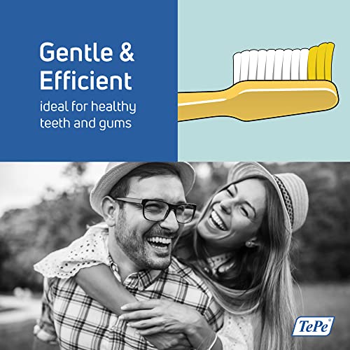 TEPE Nova Zahnbürste Medium Für eine effektive und gründliche Zahnreinigung x Bürste in Gelb – Bild 3