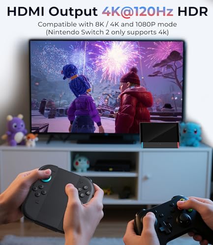 Image of SIWIQU for Nintendo Switch 2 Dock Station, Portable TV Docking Station Replacement with 4K@120Hz HDMI Adapter /2 USB Port /Type C Port for Nintendo Switch 2