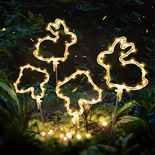12-Pack Solar Garden Lights Waterproof,240 Led Mixed Rabbit & Mushroom Garden Lights With 8 Lighting Modes For Outdoor Garden Backyard Decorative #TOP1