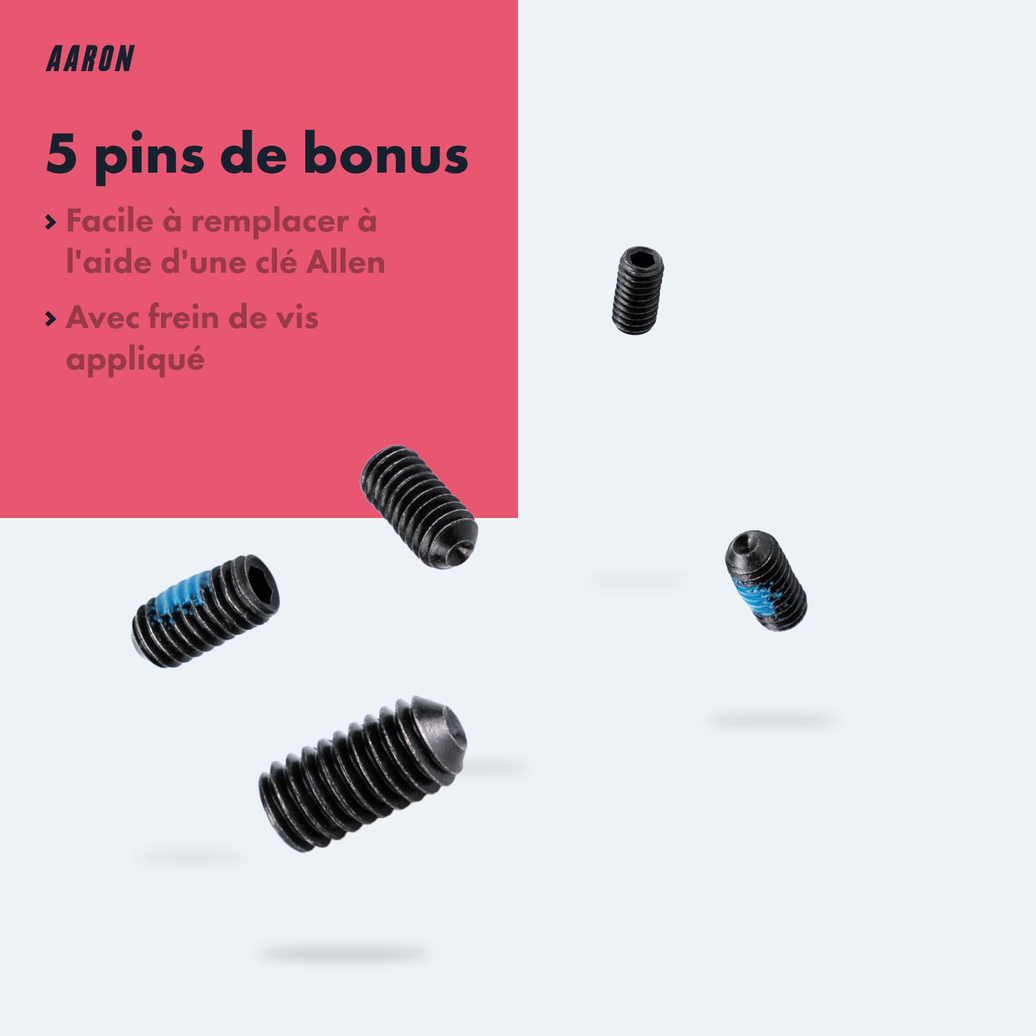 AARON - Pédales de VTT Rock - en Aluminium/à Plateforme - avec roulements à Billes industriels étanches/Picots Amovibles antidérapants - pour vélo électrique/VTT/VTC/Autre