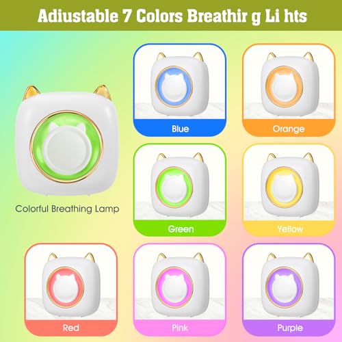 Mini Drucker Tragbarer Wireless Fotodrucker Thermodrucker Mini Fotodrucker für Smartphone Sticker Drucker Thermo Fotodrucker für Studium Notizen Bilder Fotos Tagebücher Heimwerken Kompatibel (B)