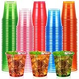 LemonRoad 120 Pack 2 oz Christmas Plastic Shot Glasses Christmas Disposable Mini Drinking Cups Bulk for New Year Parties Picnics Cocktails Events Celebrations Favors(Neon)