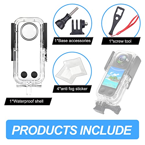 Waterproof Housing Case For Insta360 One X3, Underwater Dive Protective Shell 40M (131Ft) With Bracket Accessories #TOP4
