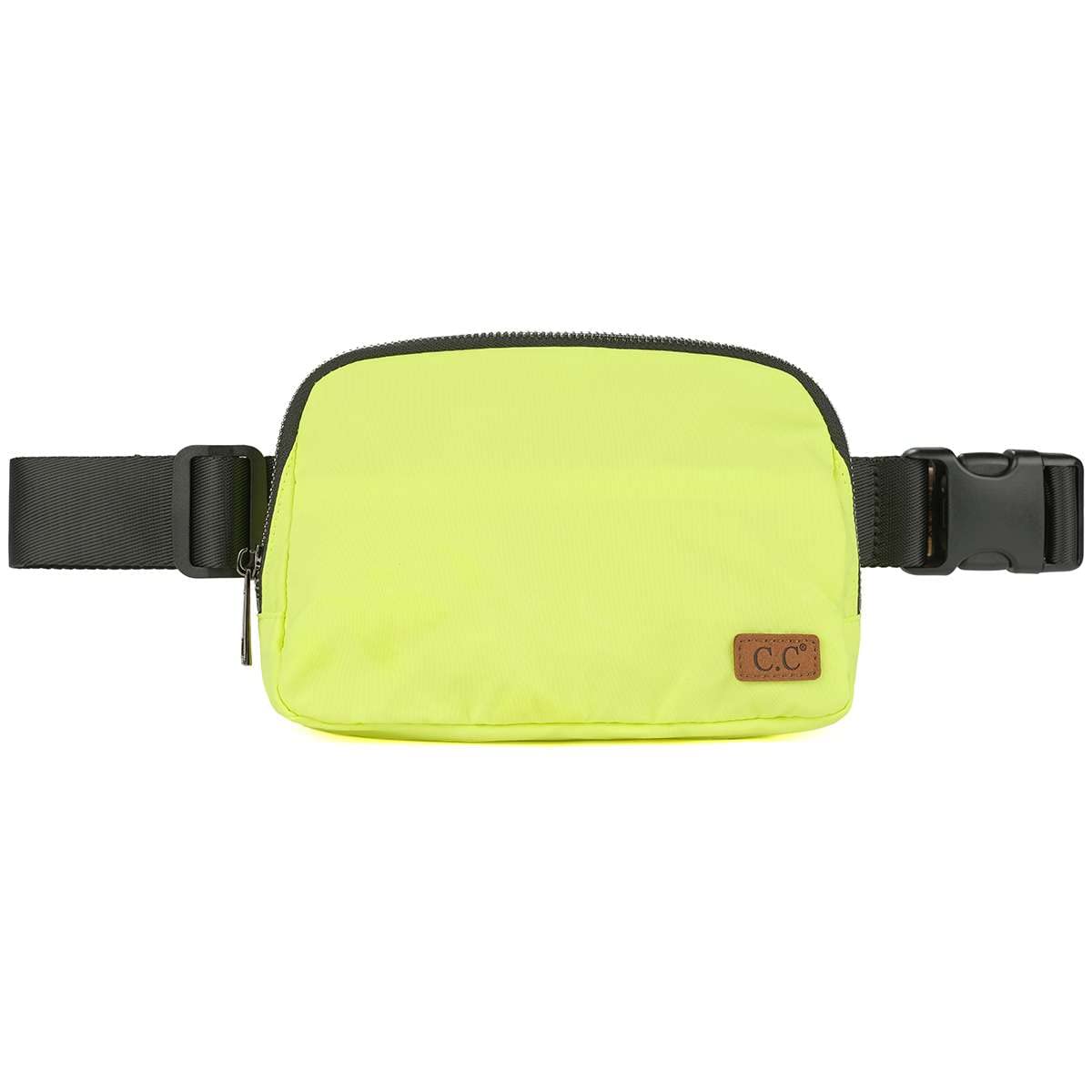 C.C Unisex Adjustable Strap Waist Pouch Crossbody Belt Bag Fanny Pack, Neon Lime