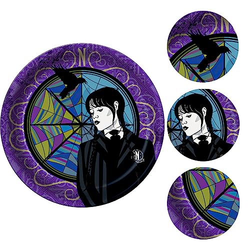 Prato Descartável Wandinha - 8 un - Festcolor - Extra Festas