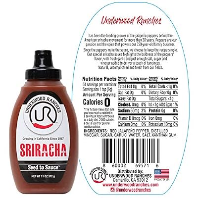 Underwood Ranches Sriracha, 11 oz Squeeze Bottle (1 pack), No Artificial Preservatives
