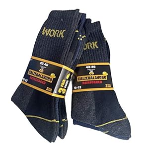 Lucchetti Socks Milano 6 Paires Chaussettes de Travail, Orteil et le Talon Renforcé,haute résistance