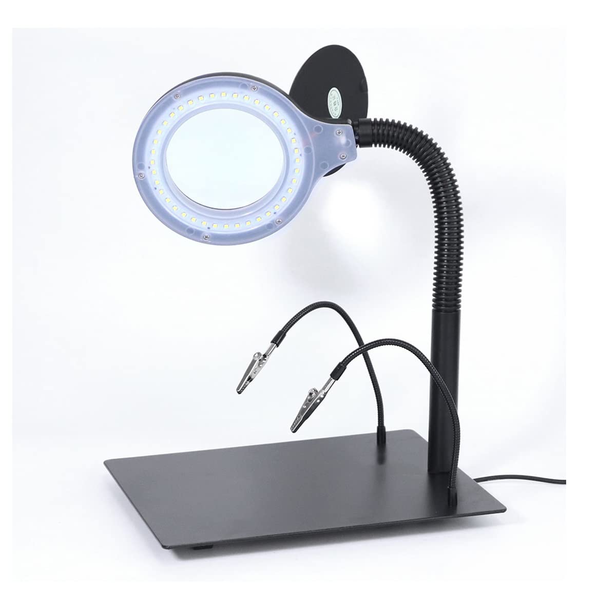 Accesorios para microscopios de Laboratorio Lupa de Mesa Luz 15X Aumento Brazo oscilante Regulable Iluminado 40 LED Lámpara de Escritorio for reparación de Soldadura electrónica