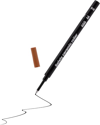 Paquete de 12 repuestos de cerámica de seguridad para rollerball (repuesto mediano azul)