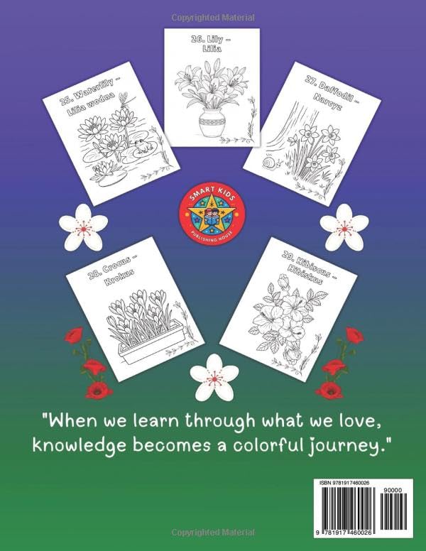 Fab Flowers: A Bilingual Coloring Book in English and Polish (English-Polish BCB's) image 3