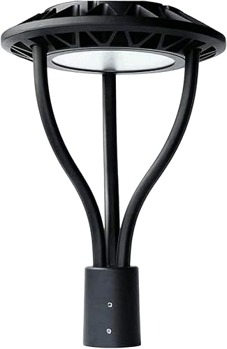 Luz LED superior de poste de 100 W-120 W-150 W Power Tunable 130 lmw 5000 K Outdoor Post Light con foto del atardecer al amanecer luz LED circular