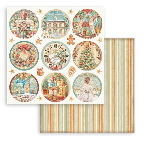 Papier de scrapbooking Stamperia sans acide double face de qualité premium - 3