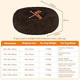 HMTOPE Orthopädisches Hundebett rund Hundekissen Hundesofa Katzenbett Donut Kuscheliges Hundekorb Waschbar, 120 cm Ø, Braun