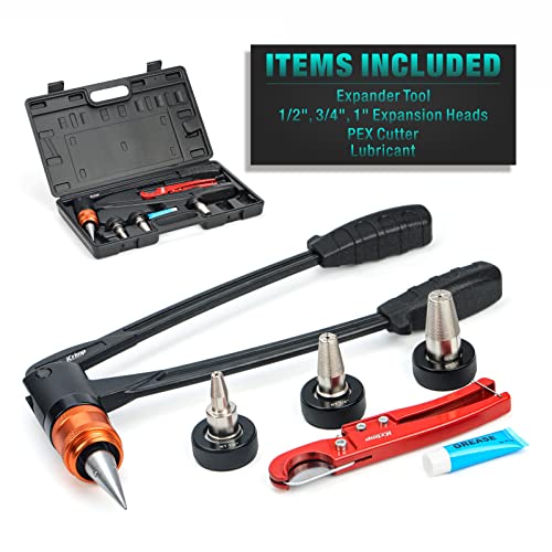 Icrimp Pex-A Expander Tool Kit With Self-Rotary Expansion Heads 1/2,3/4 And 1-Inch,Pex Cutter Included For Uponor Propex,Wirsbo #TOP1