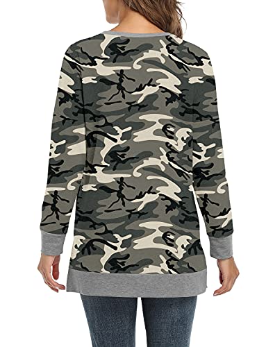 BETTE BOUTIK Women's Drop Long Sleeve Sweatshirts Casual Crewneck Tunic Tops Sweartshirts With Side Slits S-3XL