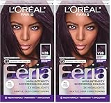 L'Oreal Paris Feria Multi-Faceted Shimmering Permanent Hair Color Hair Dye, V28 Midnight Violet (Deepest Violet) (Pack of 2)