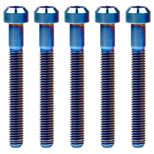 Image of Titanium Torx Square Head M6 x 10 15 20 25 30 35 40 45 50 60 65 70 80mm Screw Pack of 5 (Burn Blue, M6x50mm)
