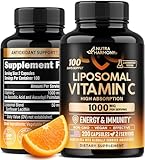 Liposomal Vitamin C 1000mg - High Absorption & Gentle On Stomach - Antioxidant, Energy Boost & Immune Support - Vitamin C Supplement - NON-GMO & SOY-Free - Made in USA - 200 Capsules, 100 Day Supply