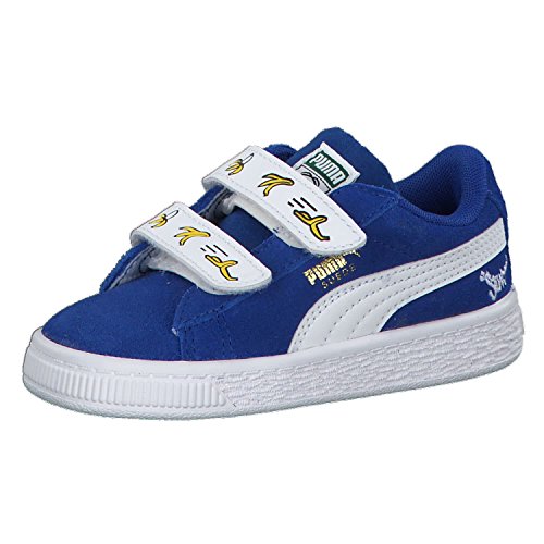 PUMA Garçon Unisex Kinder Minions Suede V Inf Sneakers Basses, Olympian Blue White, 22 EU