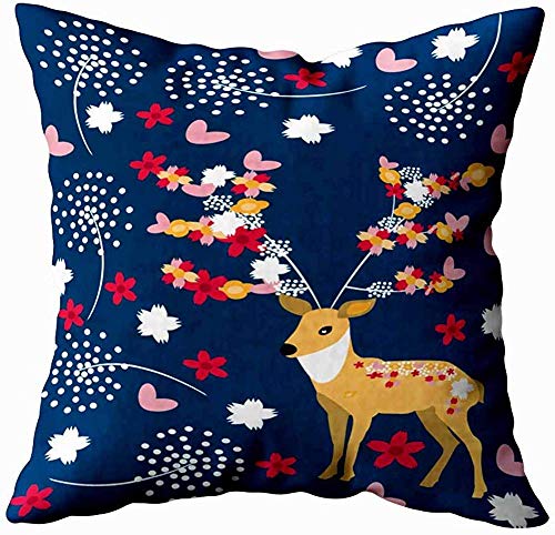 Butlerame Cervi e Fiori di Christmasseasonal usati Come Fondo ad Una Cartolina dell'illustratore per Federa Decorativa Domestica del sofà