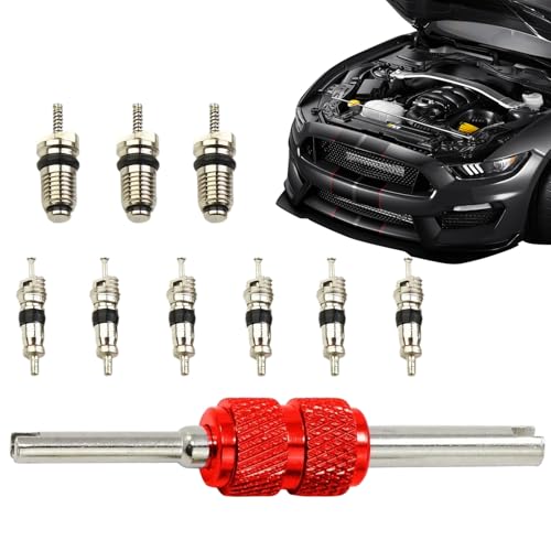 Herramienta de vástago de válvula para aire acondicionado | Herramientas de reparación de refrigeración automotriz,Kit De 10 Núcleos De Válvula Para Aire Acondicionado, Automoción Y Refrigeración