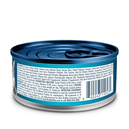 Blue Buffalo Tastefuls Chicken Senior Paté Wet Cat Food, 3 oz, 24 ct | Real Chicken First, Supports Muscle Maintenance in Mature Cats - image 2