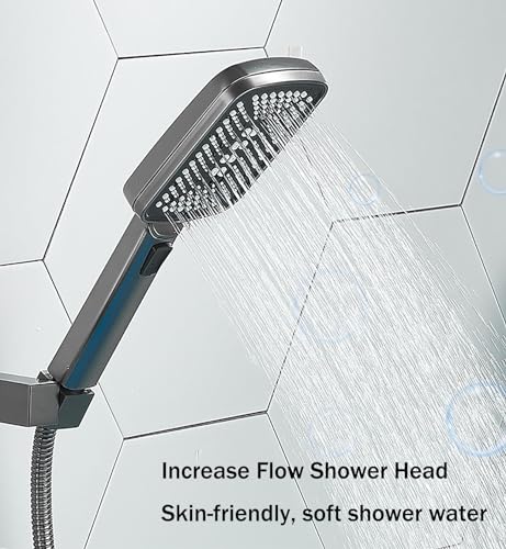 Robinet cascade baignoire résistant au calcaire avec mitigeur de douche gris mat - 5