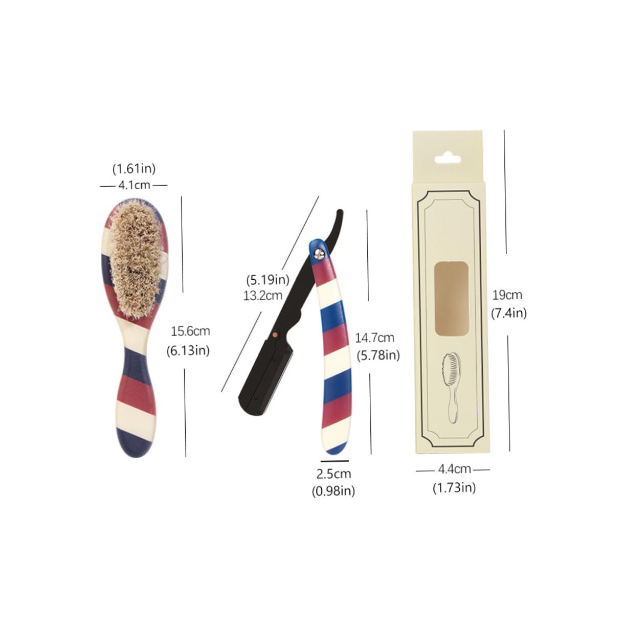 1set Men Beard Grooming Kit Shaving Soft Bristle Brush Beard Styling Comb for Effortless Grooming and Precision Shaving