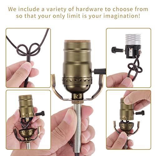 Canomo Lamp Light Kit Make A Lamp Kit With Essential Hardware, 3 Way Socket And 12 Feet Matching Cord For Diy Table And Floor Lamp (Antique Brass) #TOP1