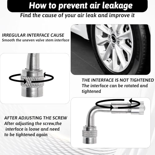 Image of cobee 6 Pcs Valve Stem Extenders, Tire Valve Stem Adapter 45 Degree 90 Degree 135 Degree Passenger Car Tires for Dual Wheels Passenger Cars, Rv, Bicycles, Stroller, Motorcycles and Trailers