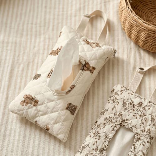 CLBDRESS Quilted Baby Wipe Holder with Lanyard – Portable Wet Wipes Bag - 3