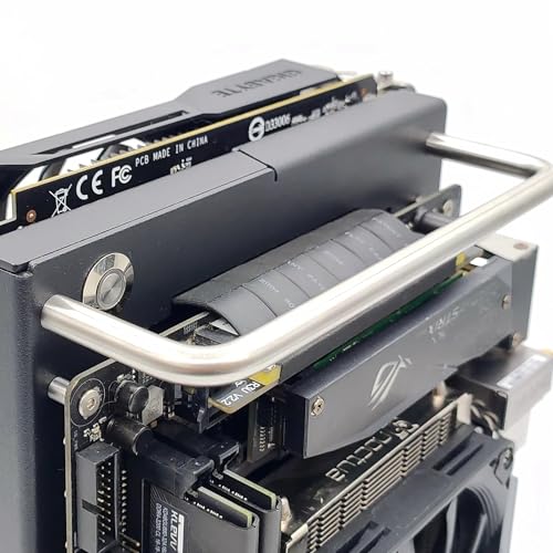 Gabinete X32 para PC de Forma Compacta, Open Air, Mini-ITX, Acero Negro, 175 × 205 × 110 mm, 3.2 L, Chasis de Acero de 1.8 mm con Revestimiento en Polvo Negro, Fuente Flex ATX, Cable Riser PCIe 3.0, Soporte para GPU y Llaves Allen miniatura 4