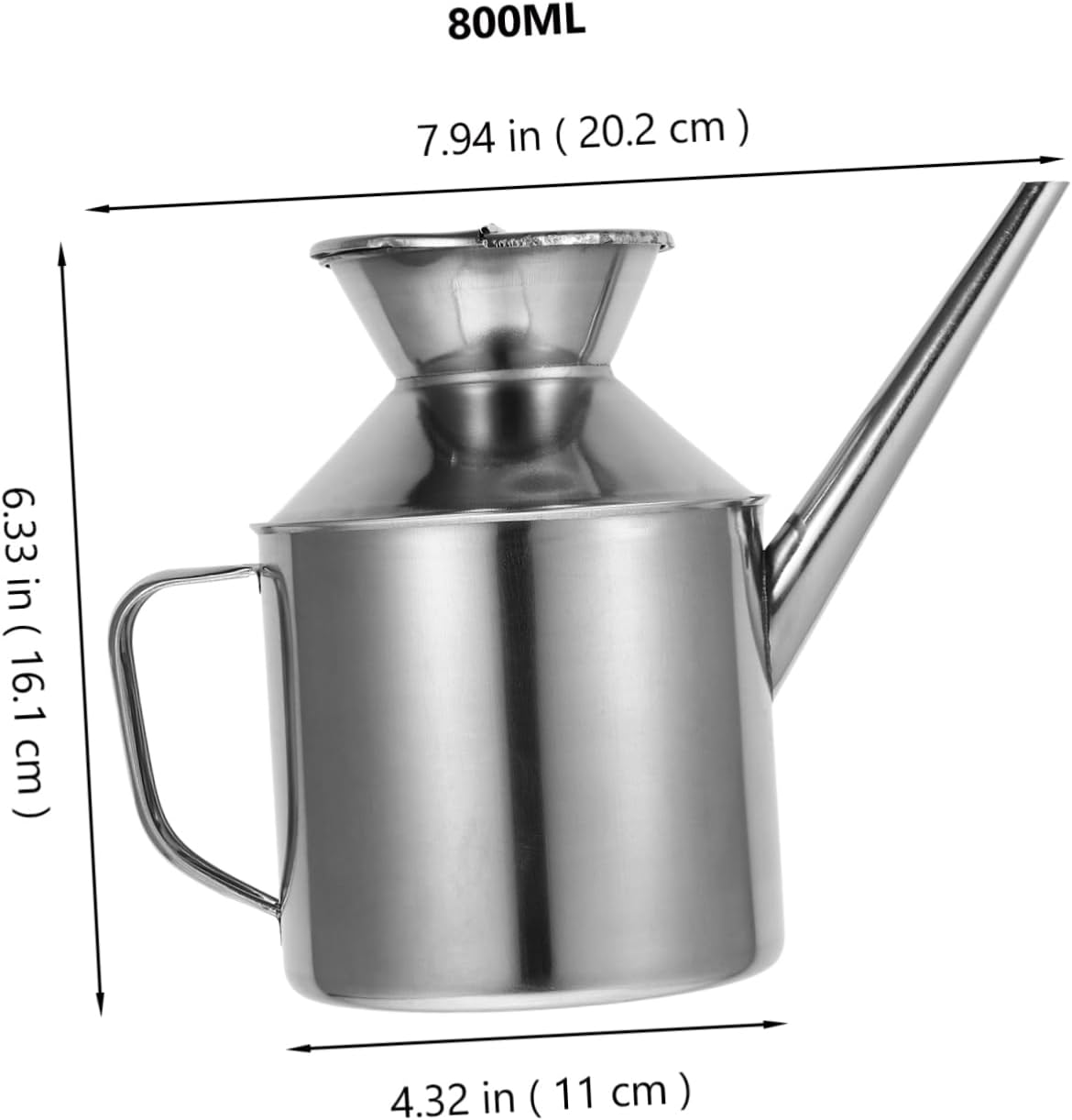 Oil Container Kitchen Stainless Steel Oil Pot Sauce Bottle Vinegar Dispenser Multi-function Spray Comfortable to Hold Handle