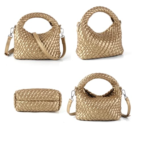 Women's Woven Bags Collection, Crossbody bags with Compact handbags,Detachable-strap purses,Stylish totes3