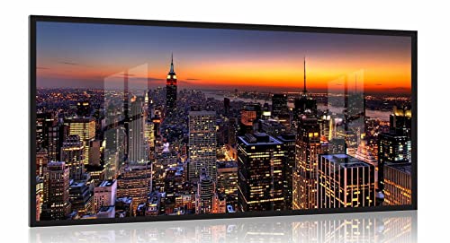 Quadro Decorativo Cidade de São Paulo 130x60 Modelo 01 com moldura