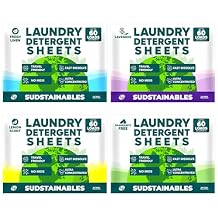 30 Sheets Laundry Detergent Bundle Fresh Linen, Lavender, Unscented, and Lemon