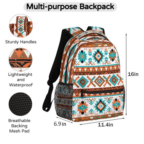 Geometric Ethnic Aztec Print Backpack for Kids Women Men School Backpacks Girls Boys Adults Bookbag Laptop Computer Back Pack Casual Daypack2